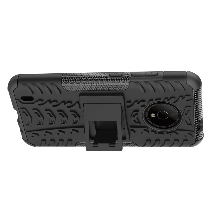 For Nokia C200 Tire Texture TPU + PC Phone Case with Holder