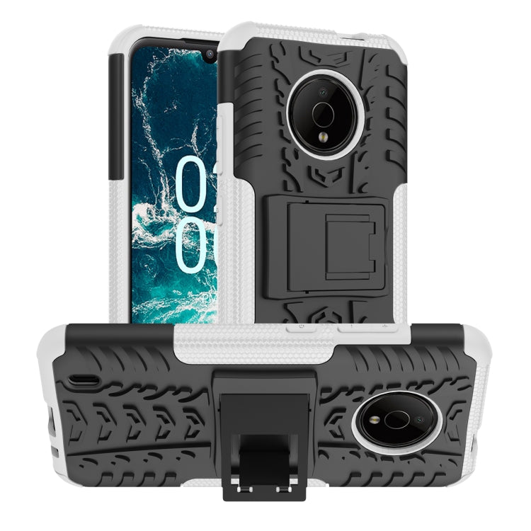 For Nokia C200 Tire Texture TPU + PC Phone Case with Holder