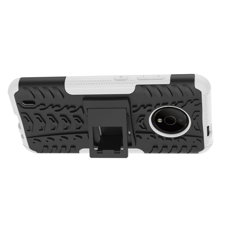 For Nokia C200 Tire Texture TPU + PC Phone Case with Holder