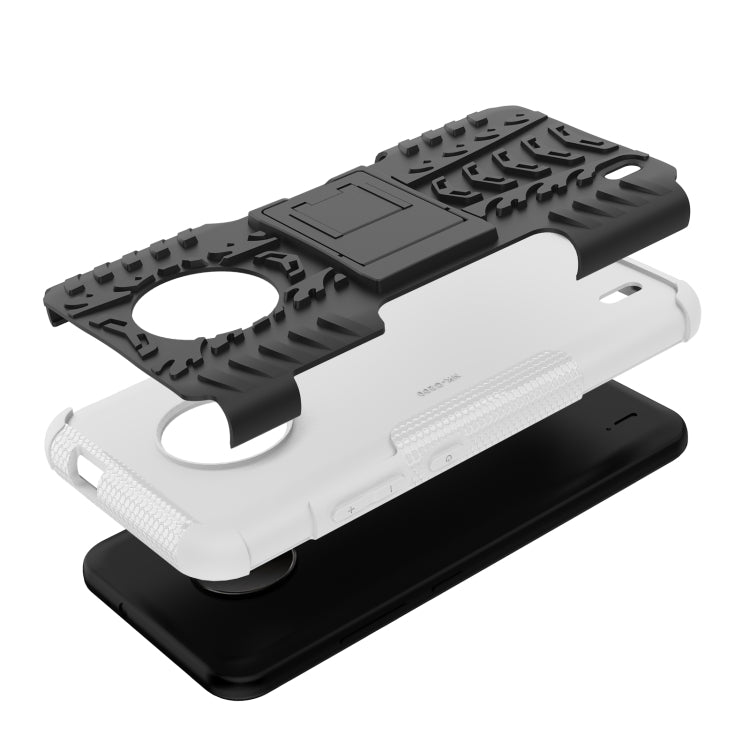 For Nokia C200 Tire Texture TPU + PC Phone Case with Holder