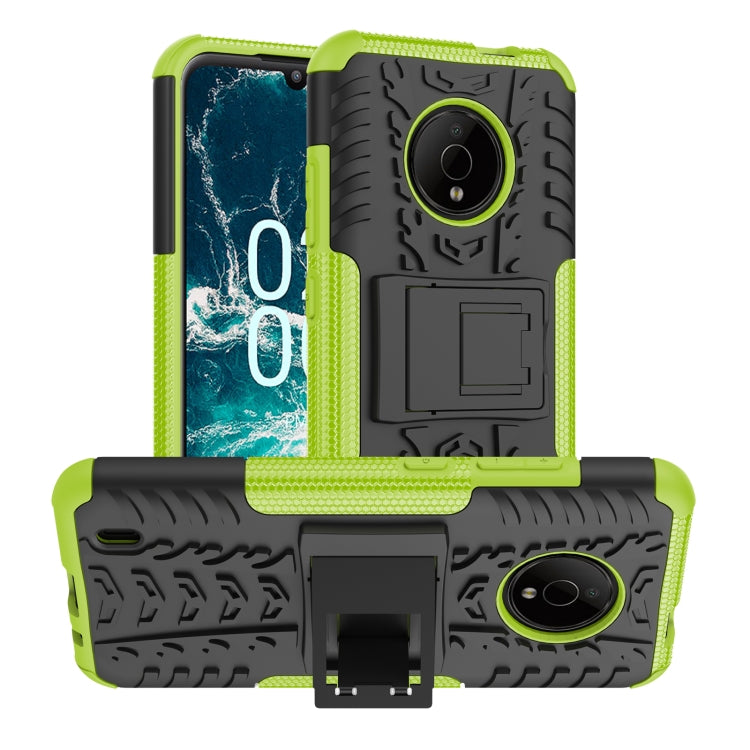 For Nokia C200 Tire Texture TPU + PC Phone Case with Holder