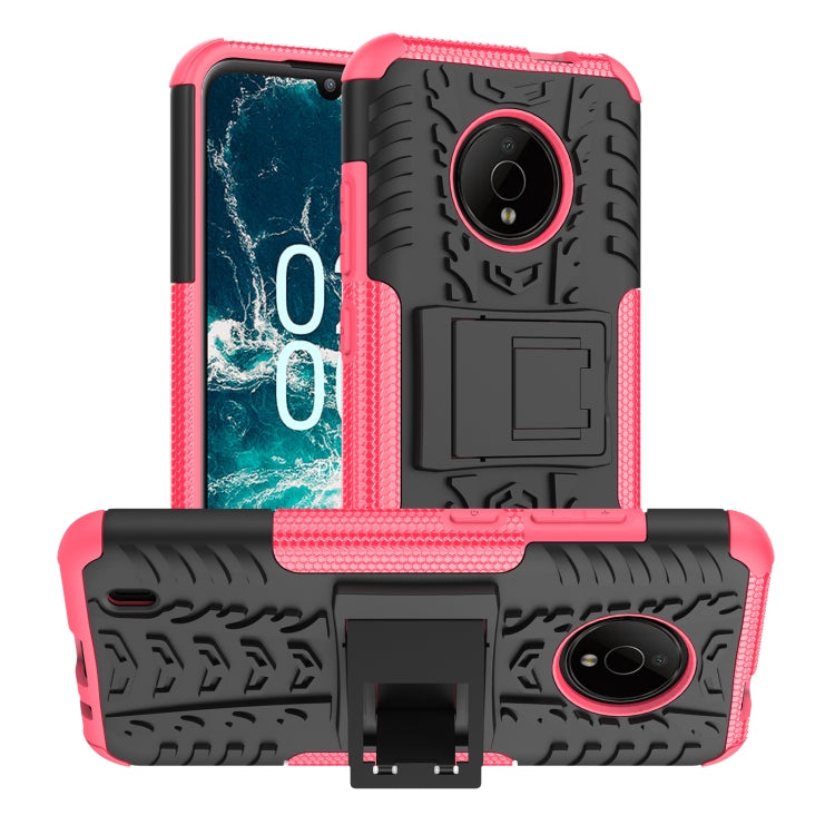 For Nokia C200 Tire Texture TPU + PC Phone Case with Holder
