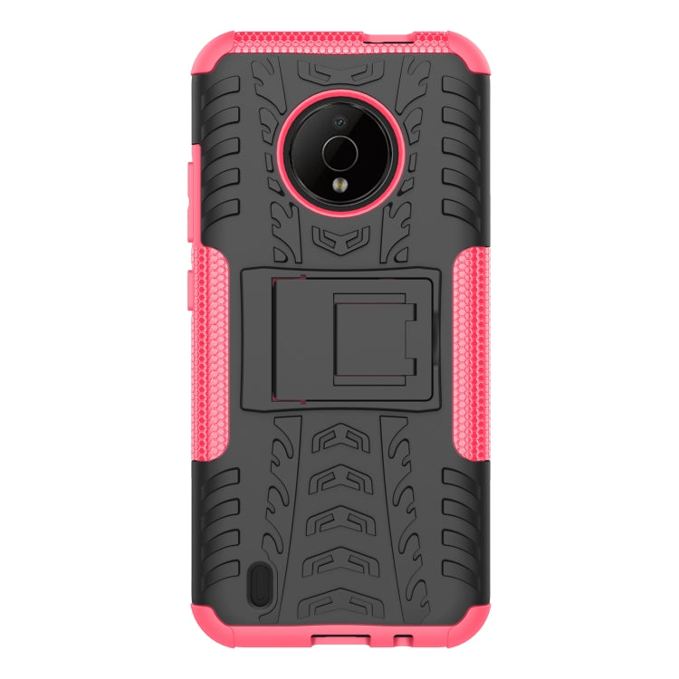 For Nokia C200 Tire Texture TPU + PC Phone Case with Holder