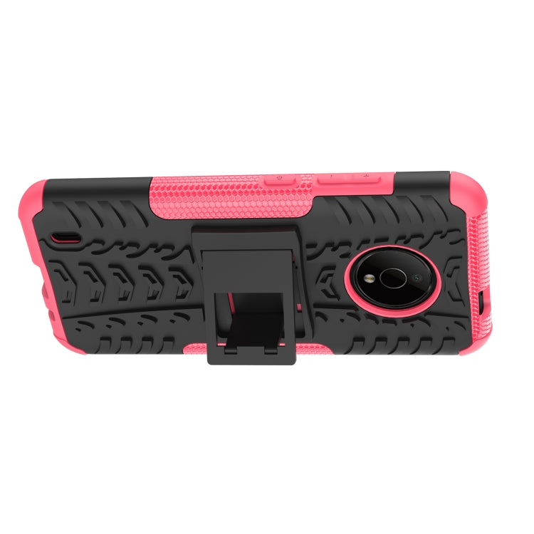 For Nokia C200 Tire Texture TPU + PC Phone Case with Holder