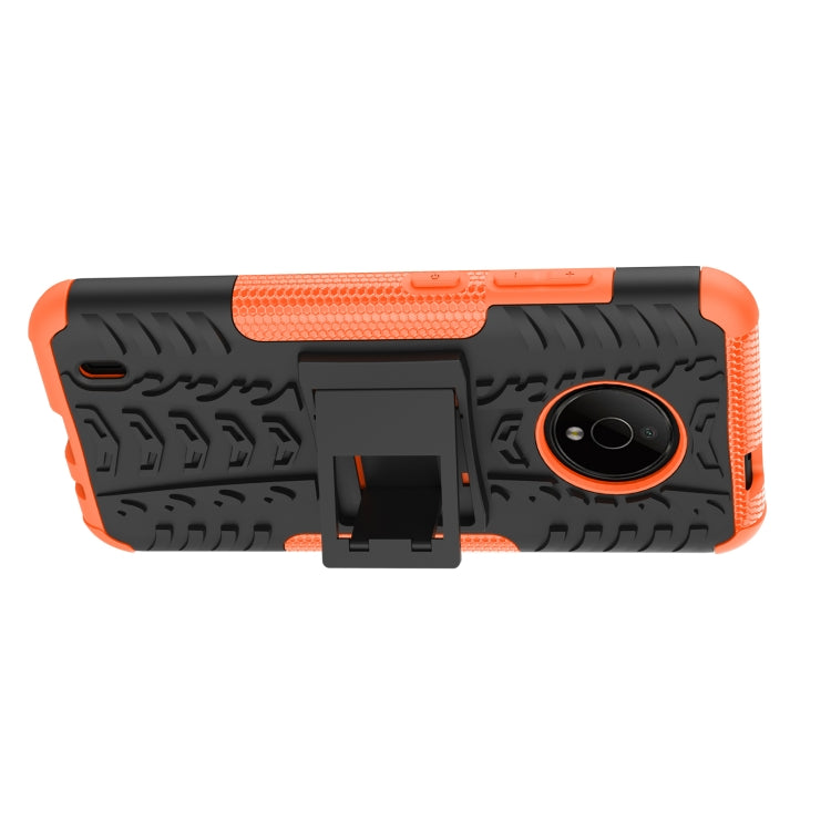 For Nokia C200 Tire Texture TPU + PC Phone Case with Holder