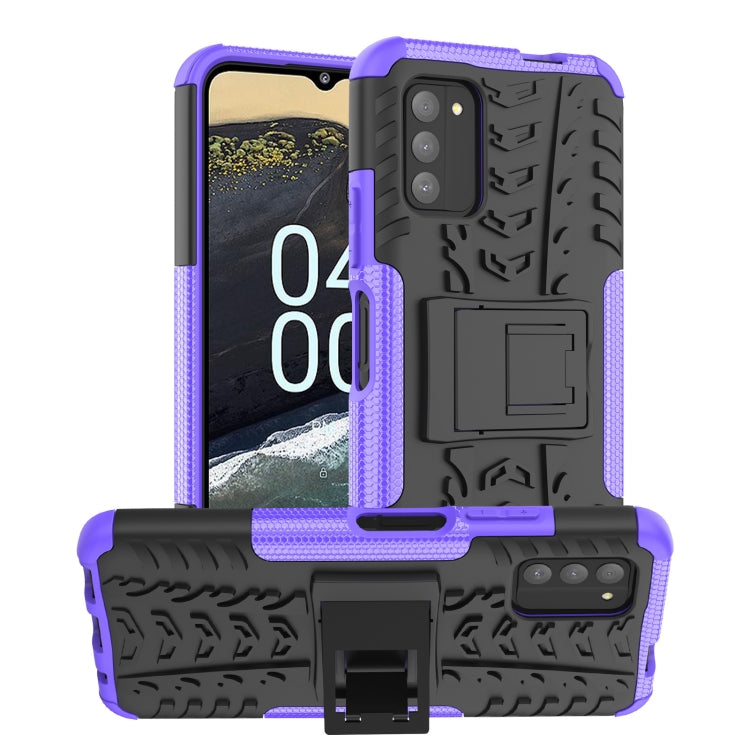 For Nokia G100 Tire Texture TPU + PC Phone Case with Holder