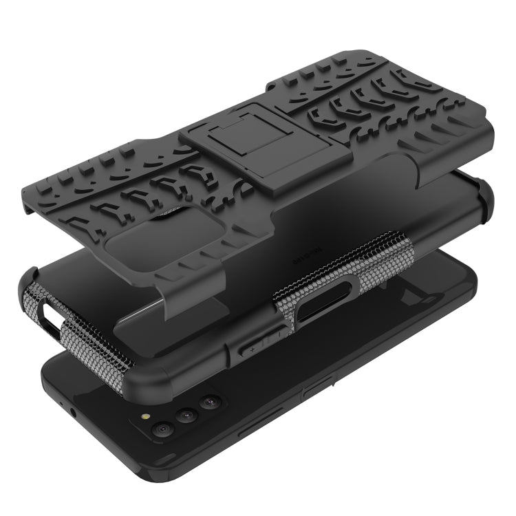 For Nokia G100 Tire Texture TPU + PC Phone Case with Holder