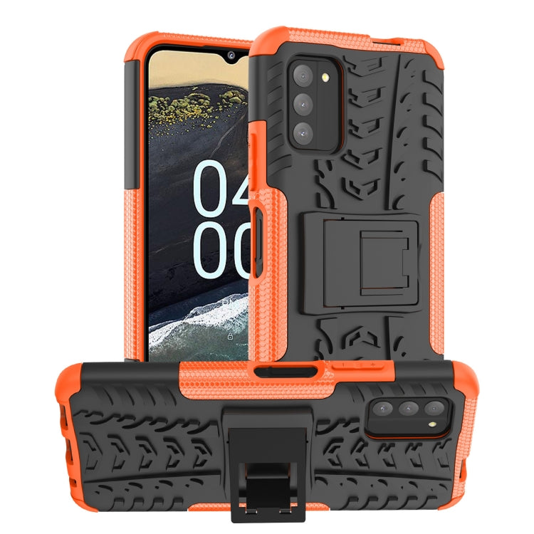 For Nokia G100 Tire Texture TPU + PC Phone Case with Holder