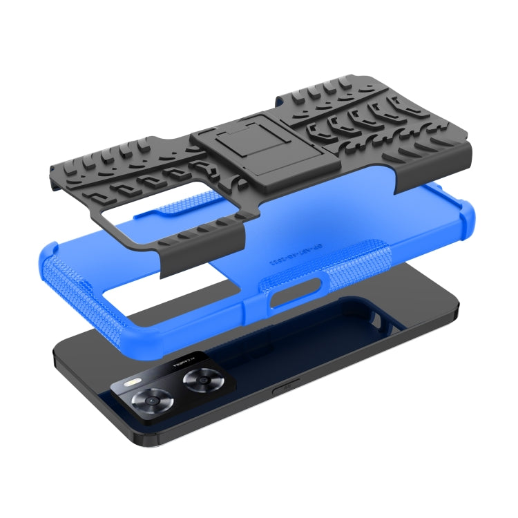 For OPPO A57 4G Tire Texture TPU + PC Phone Case with Holder