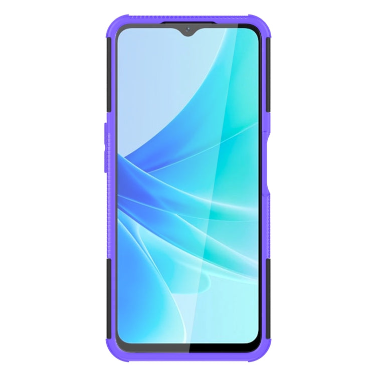 For OPPO A57 4G Tire Texture TPU + PC Phone Case with Holder