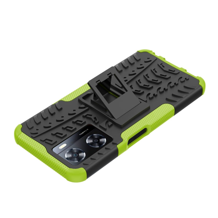 For OPPO A57 4G Tire Texture TPU + PC Phone Case with Holder