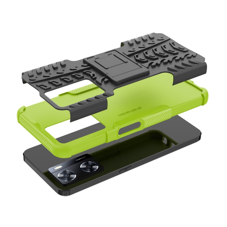 For OPPO A57 4G Tire Texture TPU + PC Phone Case with Holder