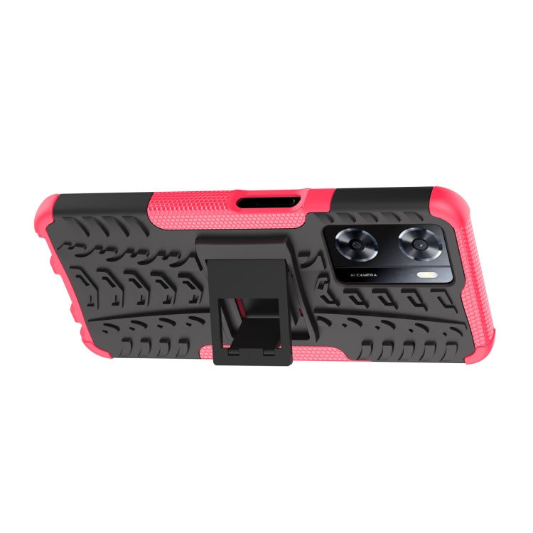 For OPPO A57 4G Tire Texture TPU + PC Phone Case with Holder