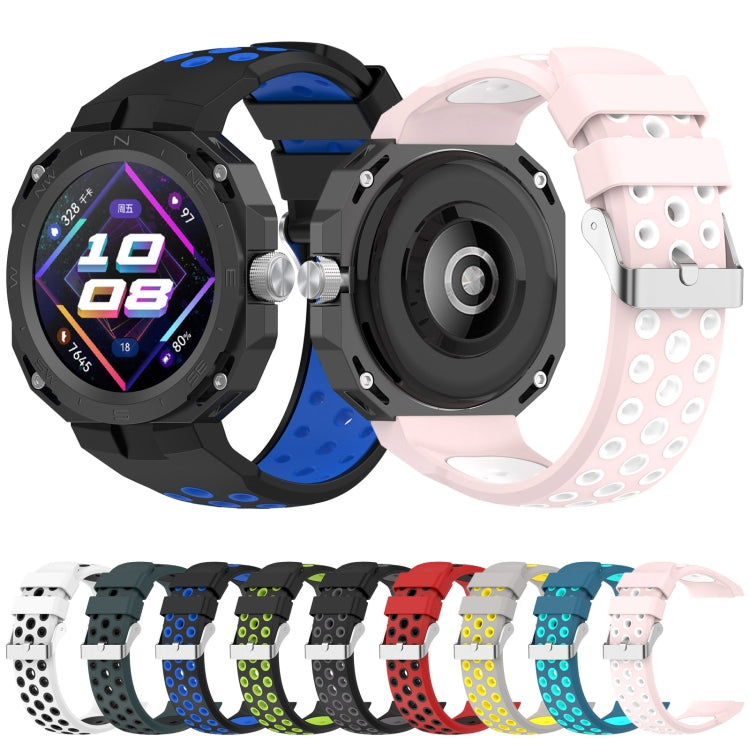For Huawei Watch GT Cyber Two-color Silicone Watch Band (Black White)