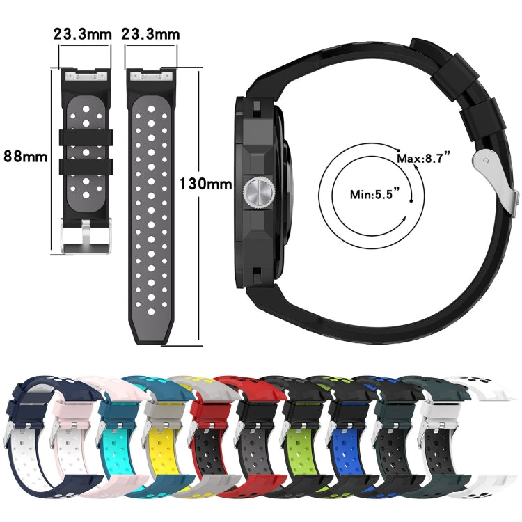 For Huawei Watch GT Cyber Two-color Silicone Watch Band (Black White)