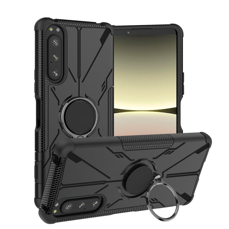 For Sony Xperia 5 IV Armor Bear Shockproof PC + TPU Phone Case with Ring