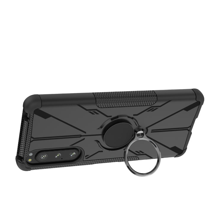 For Sony Xperia 5 IV Armor Bear Shockproof PC + TPU Phone Case with Ring