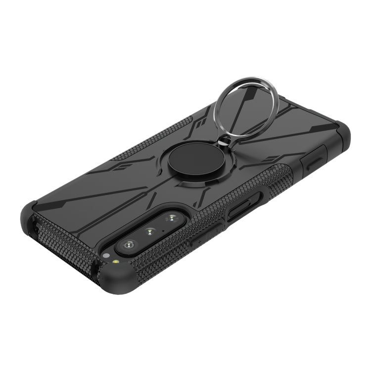 For Sony Xperia 5 IV Armor Bear Shockproof PC + TPU Phone Case with Ring