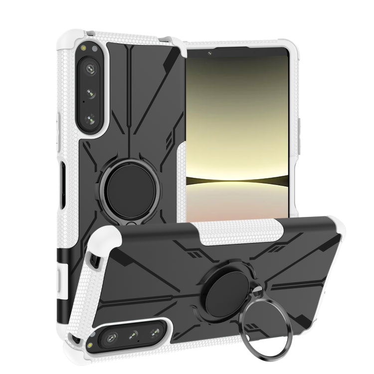 For Sony Xperia 5 IV Armor Bear Shockproof PC + TPU Phone Case with Ring