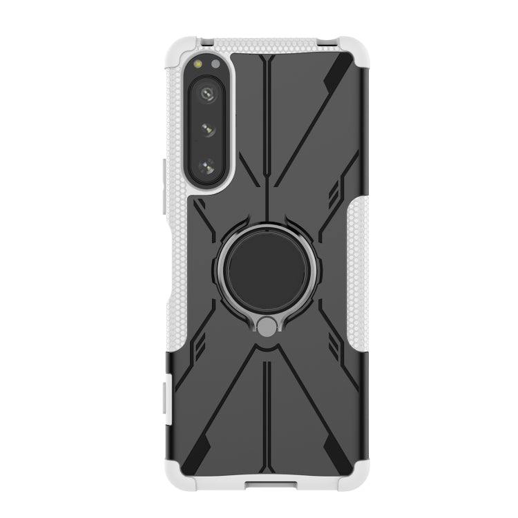 For Sony Xperia 5 IV Armor Bear Shockproof PC + TPU Phone Case with Ring