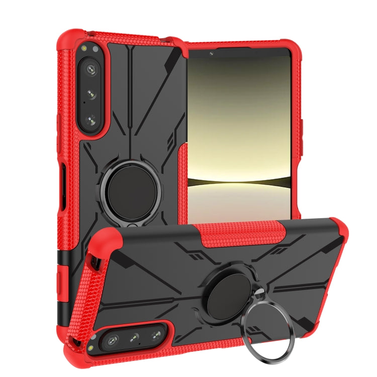 For Sony Xperia 5 IV Armor Bear Shockproof PC + TPU Phone Case with Ring
