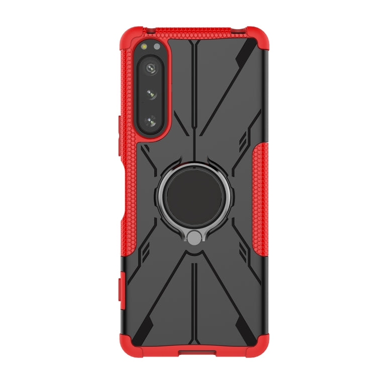 For Sony Xperia 5 IV Armor Bear Shockproof PC + TPU Phone Case with Ring