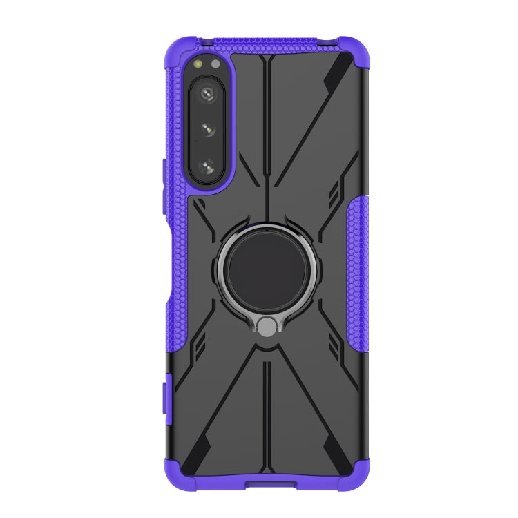 For Sony Xperia 5 IV Armor Bear Shockproof PC + TPU Phone Case with Ring