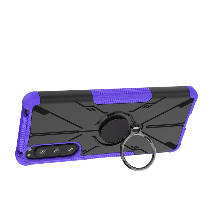 For Sony Xperia 5 IV Armor Bear Shockproof PC + TPU Phone Case with Ring