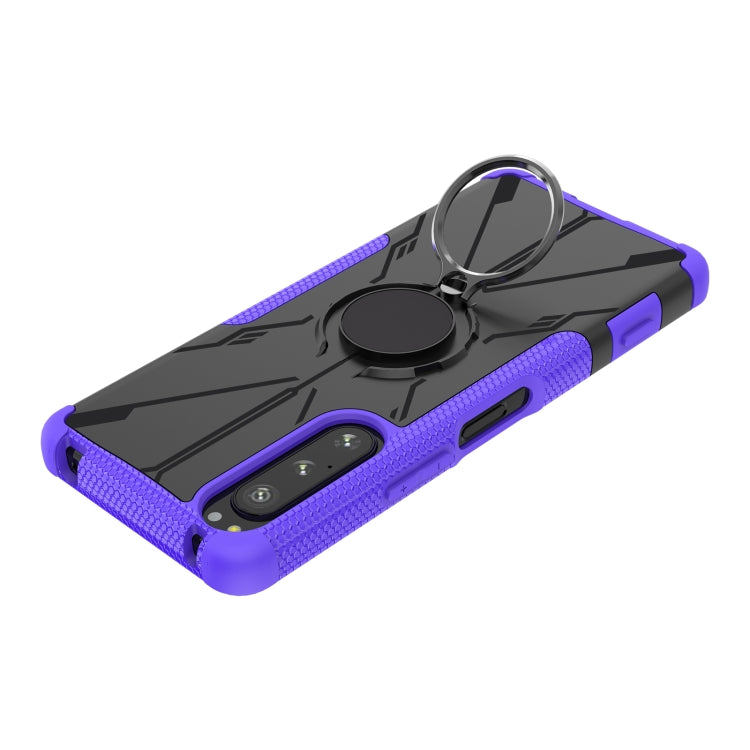 For Sony Xperia 5 IV Armor Bear Shockproof PC + TPU Phone Case with Ring