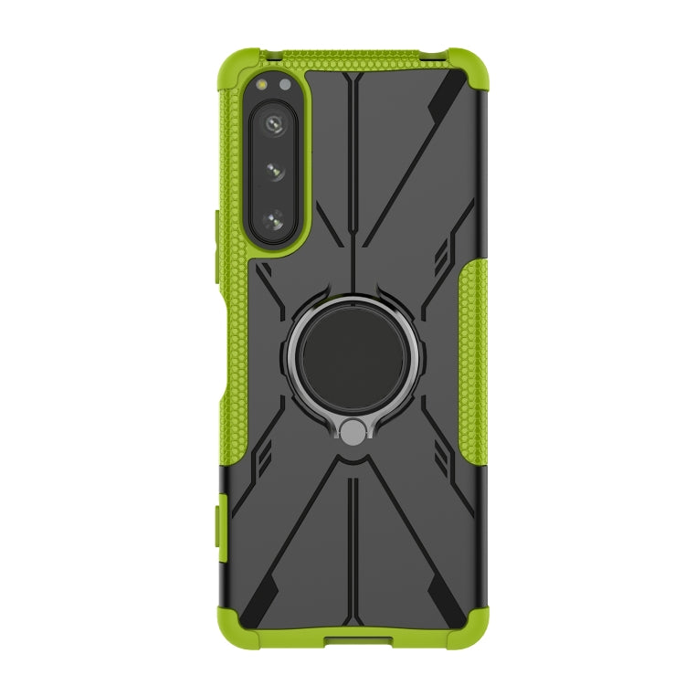 For Sony Xperia 5 IV Armor Bear Shockproof PC + TPU Phone Case with Ring