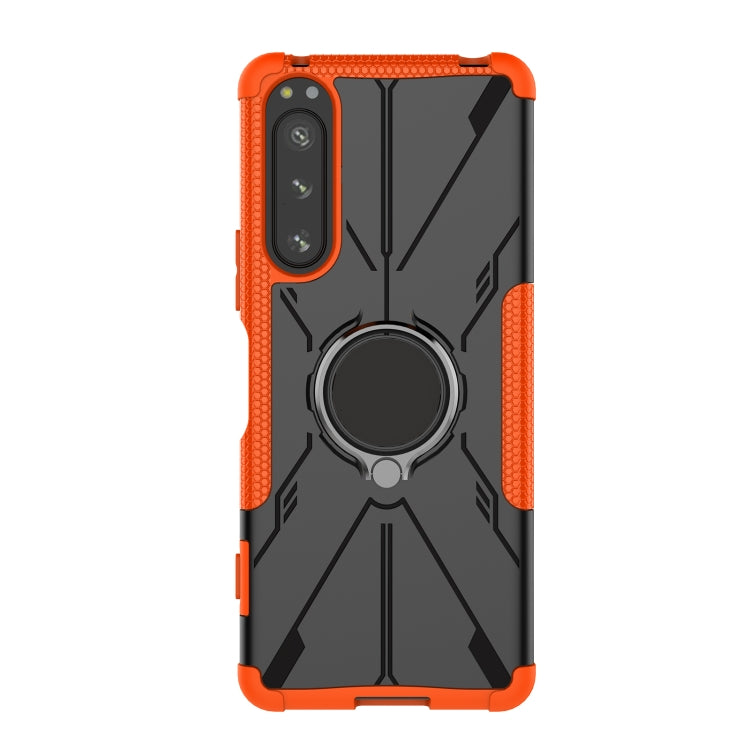 For Sony Xperia 5 IV Armor Bear Shockproof PC + TPU Phone Case with Ring