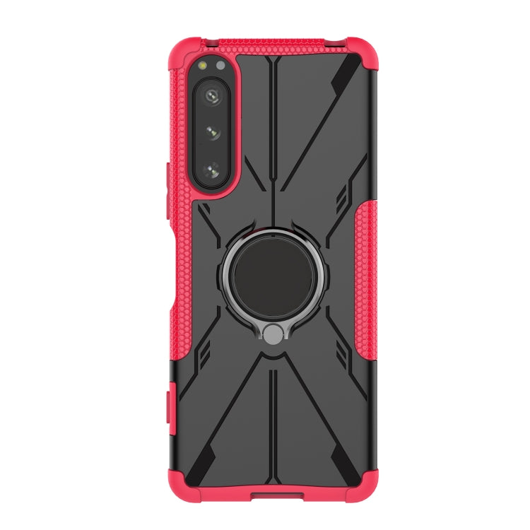 For Sony Xperia 5 IV Armor Bear Shockproof PC + TPU Phone Case with Ring