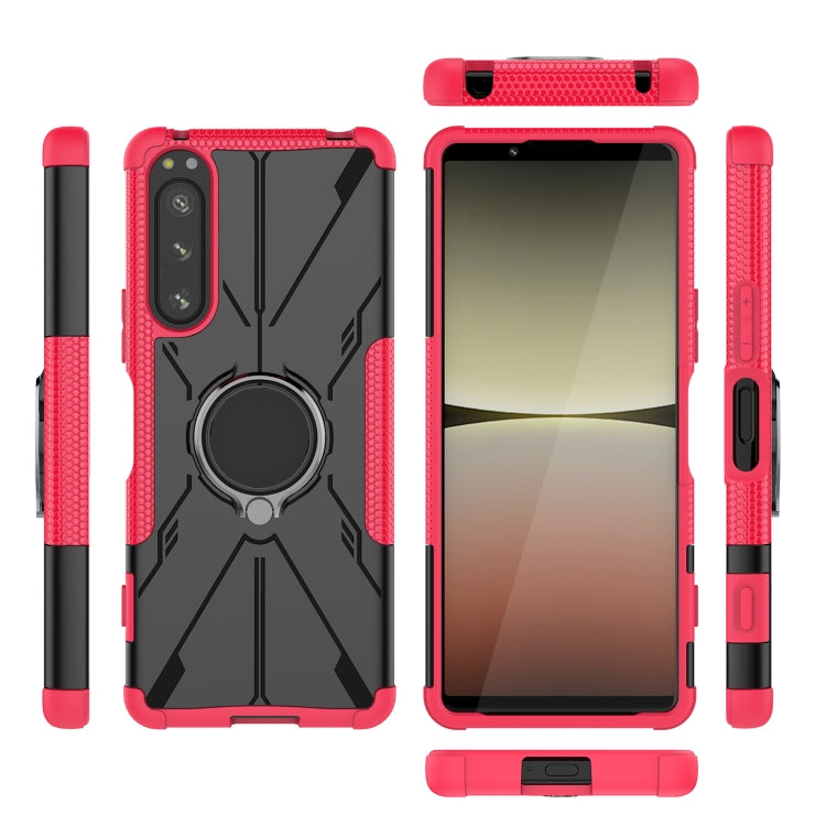 For Sony Xperia 5 IV Armor Bear Shockproof PC + TPU Phone Case with Ring