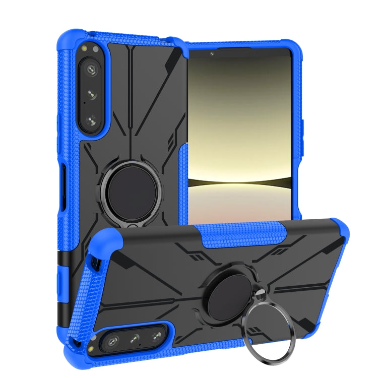 For Sony Xperia 5 IV Armor Bear Shockproof PC + TPU Phone Case with Ring