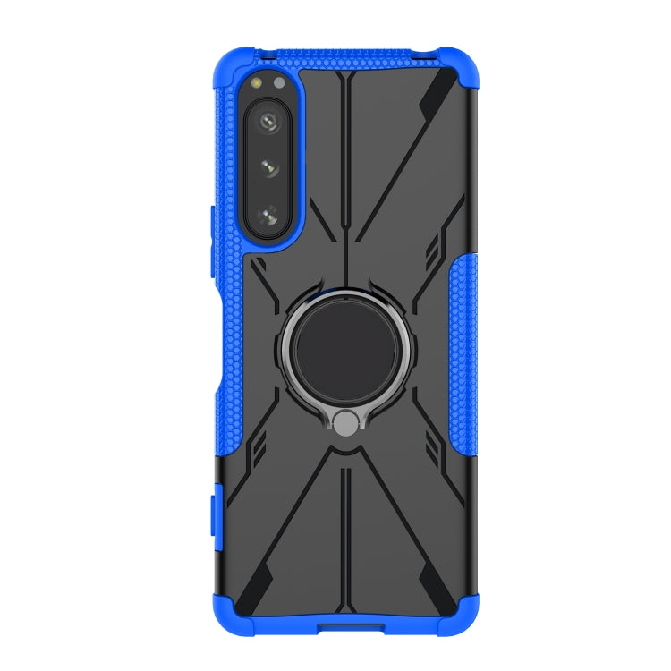 For Sony Xperia 5 IV Armor Bear Shockproof PC + TPU Phone Case with Ring