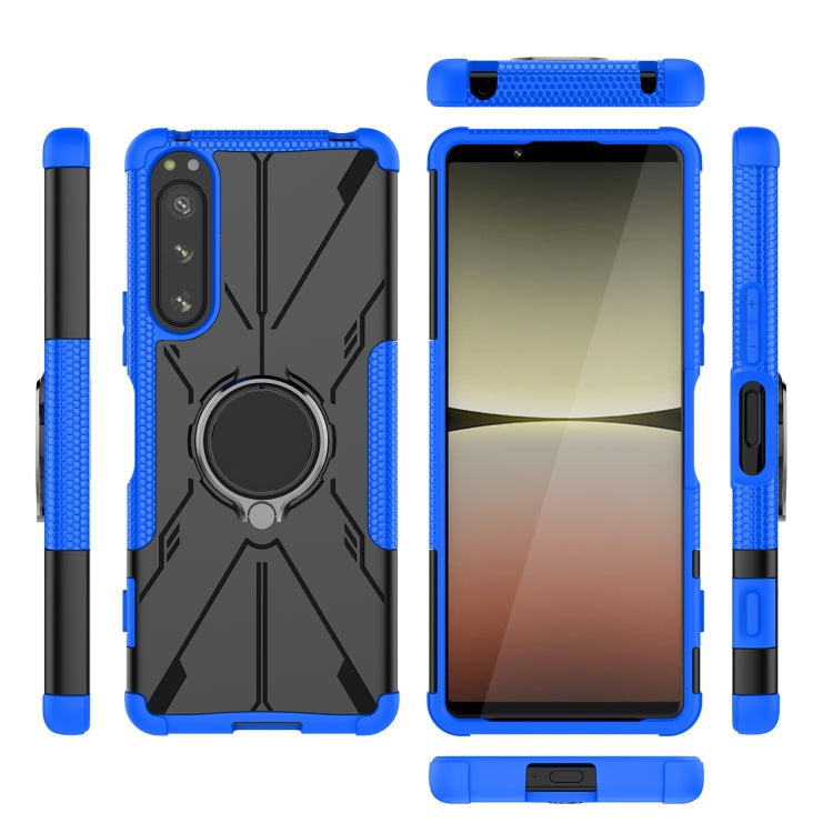 For Sony Xperia 5 IV Armor Bear Shockproof PC + TPU Phone Case with Ring