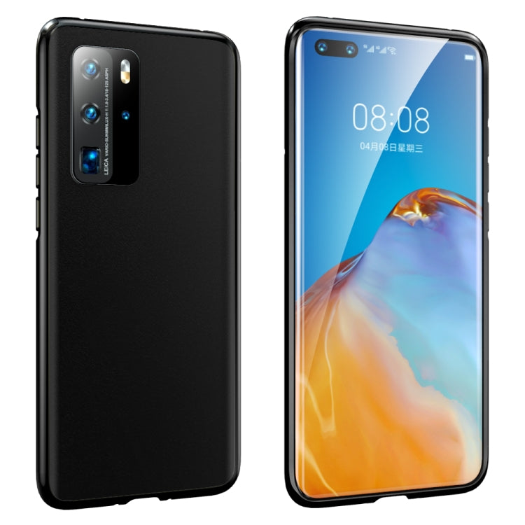 For Huawei P40 Pro Leather Backboard + Metal Frame Buckle Anti-fall Protective Case
