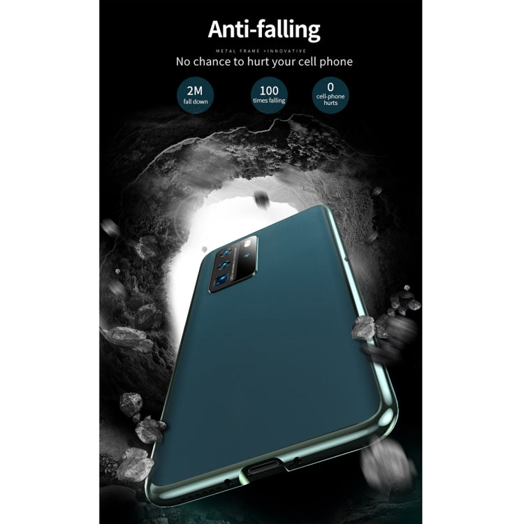 For Huawei P40 Pro Leather Backboard + Metal Frame Buckle Anti-fall Protective Case