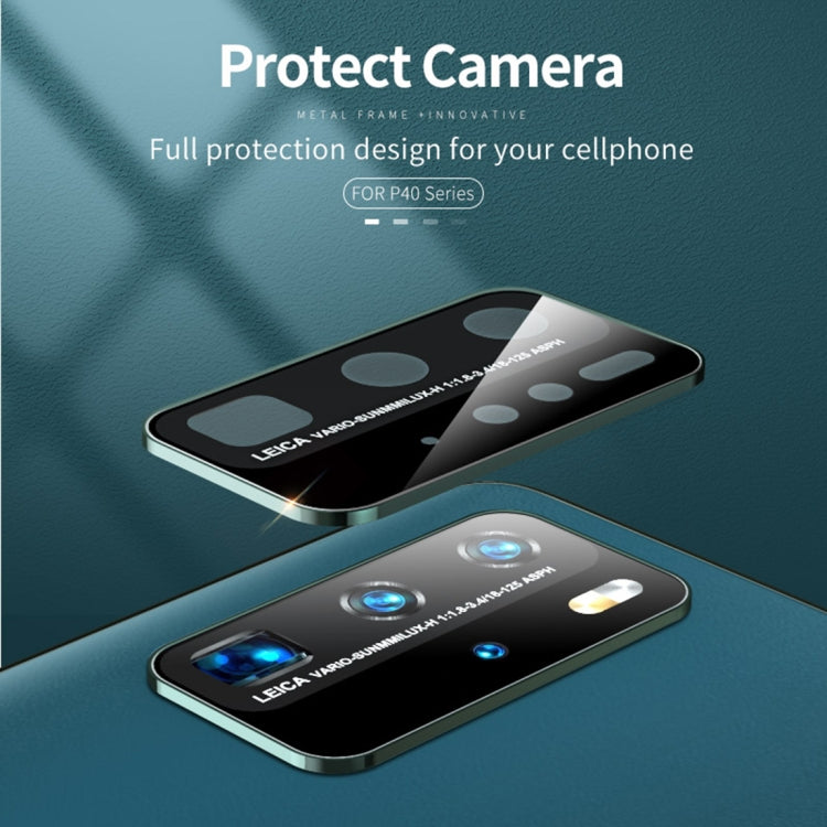 For Huawei P40 Pro Leather Backboard + Metal Frame Buckle Anti-fall Protective Case