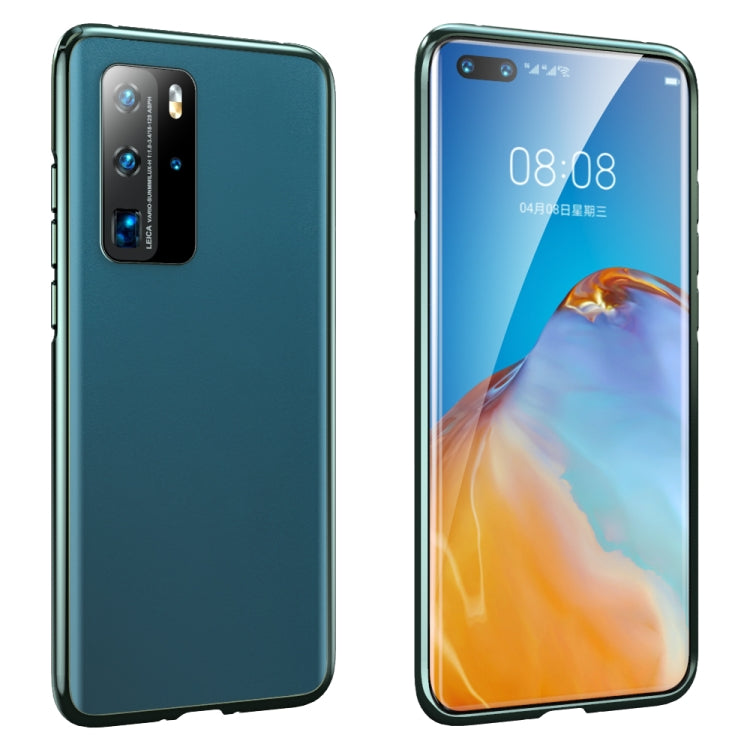 For Huawei P40 Pro Leather Backboard + Metal Frame Buckle Anti-fall Protective Case