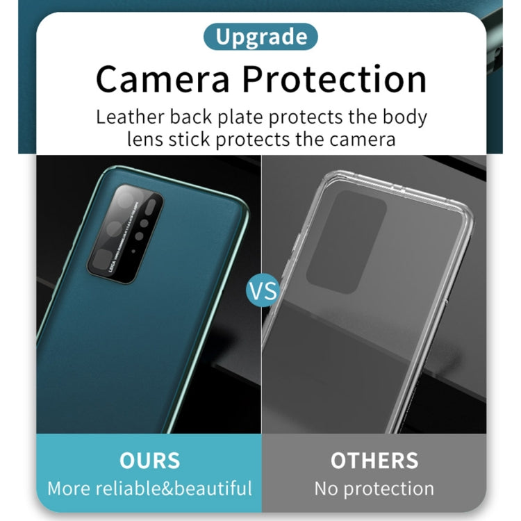 For Huawei P40 Pro Leather Backboard + Metal Frame Buckle Anti-fall Protective Case