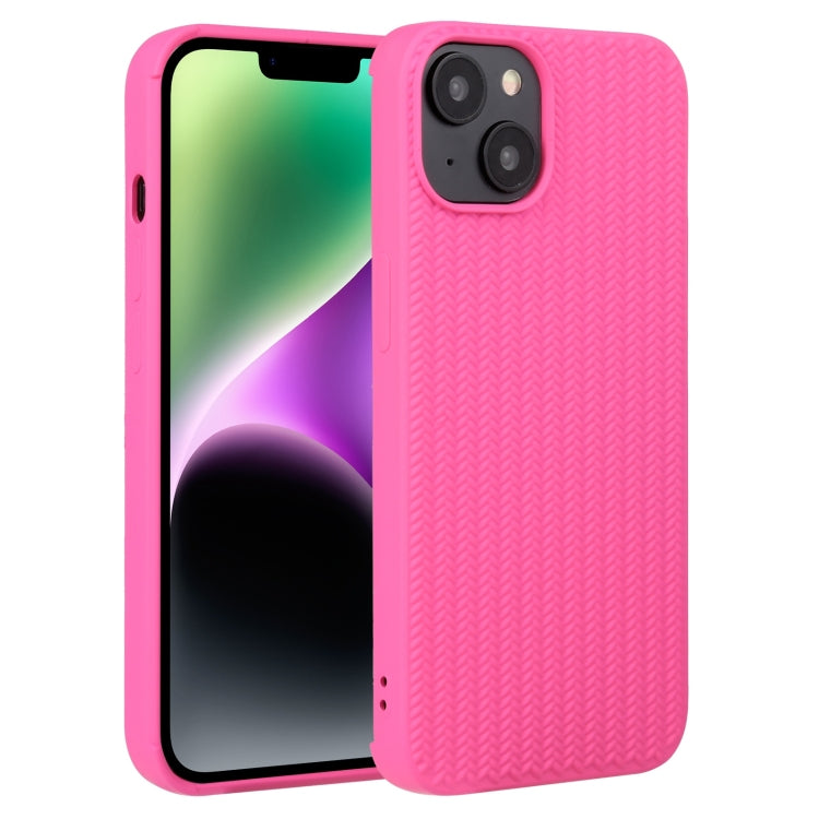 For iPhone 14 Plus Weave Texture Silicone Phone Case