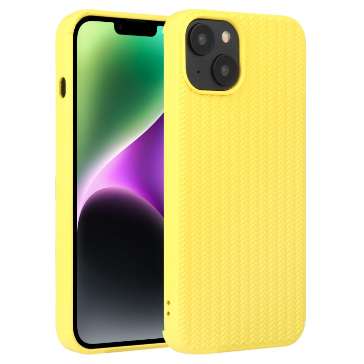 For iPhone 14 Plus Weave Texture Silicone Phone Case