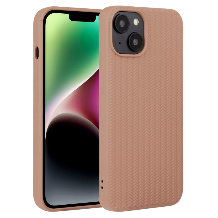 For iPhone 14 Plus Weave Texture Silicone Phone Case