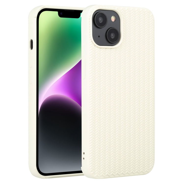 For iPhone 14 Plus Weave Texture Silicone Phone Case