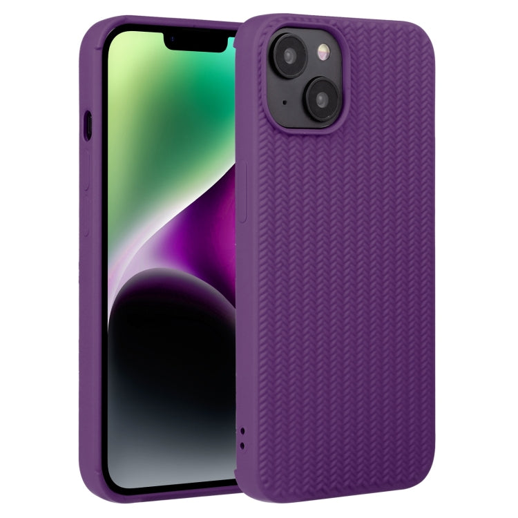 For iPhone 14 Plus Weave Texture Silicone Phone Case