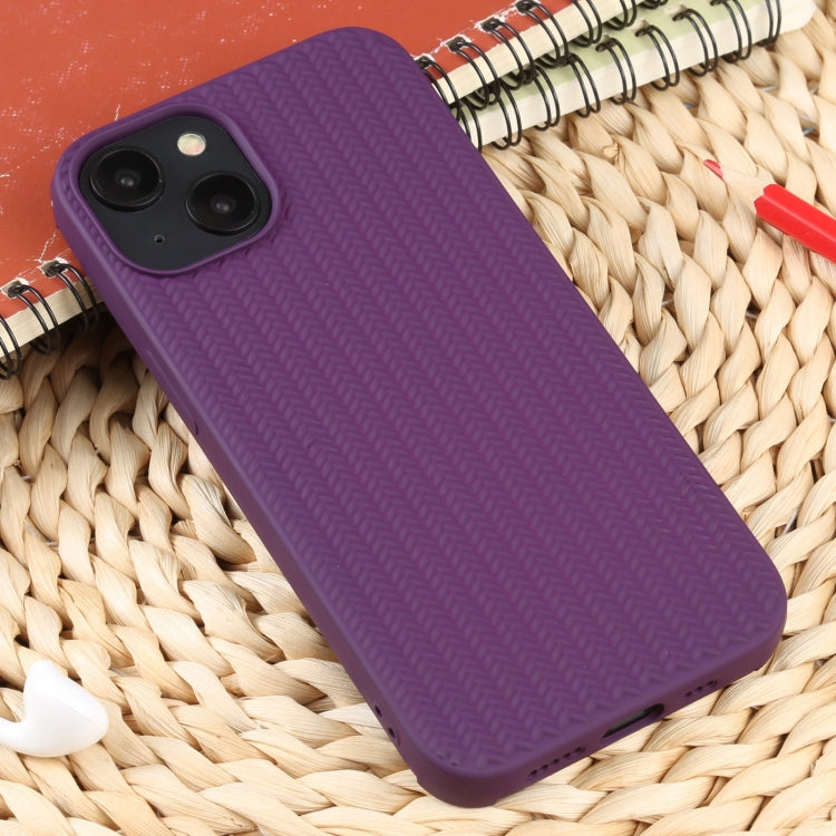 For iPhone 14 Plus Weave Texture Silicone Phone Case