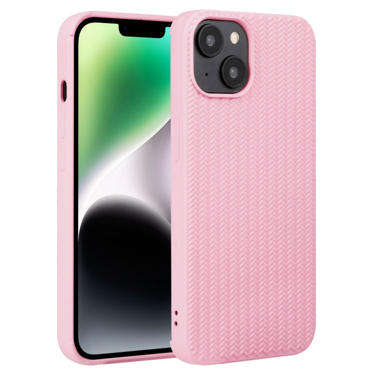 For iPhone 14 Plus Weave Texture Silicone Phone Case