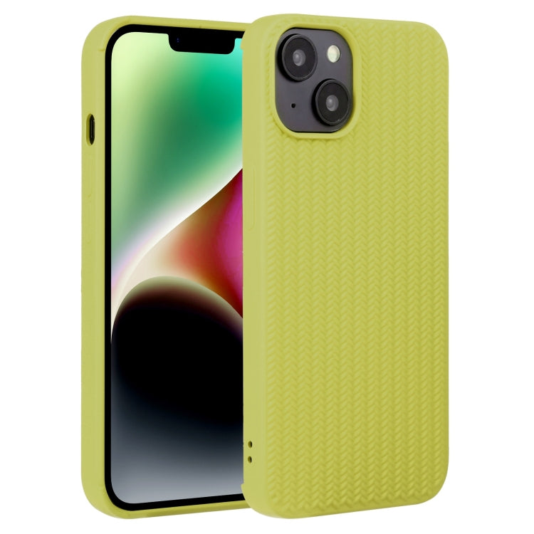 For iPhone 14 Plus Weave Texture Silicone Phone Case