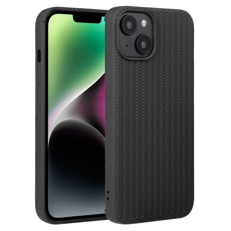 For iPhone 14 Plus Weave Texture Silicone Phone Case